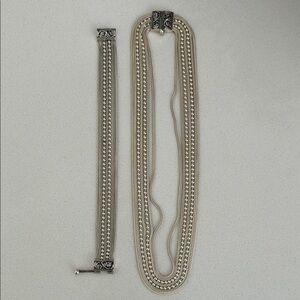 Silver Necklace and Bracelet Set